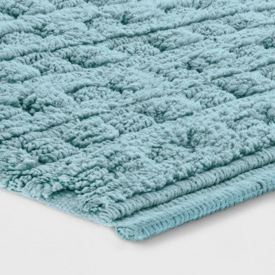  Woven Textured Aqua Bath Rug Aqua - Opalhouse™