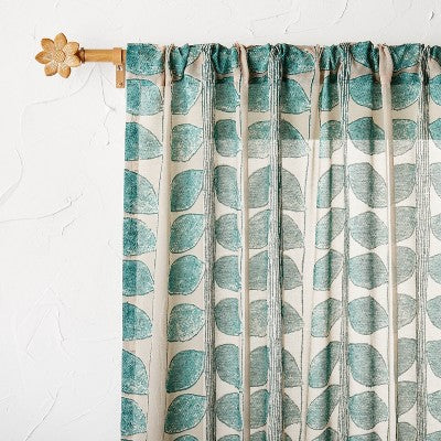  Flower Faux Wood Curtain Rod Natural Wood - Opalhouse™ Designed With Jungalow™