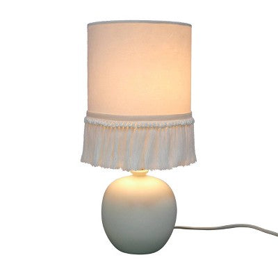  Small Table Lamp With Fringe Shade Off-White (Includes LED Light Bulb) - Opalhouse™ Designed With Jungalow™