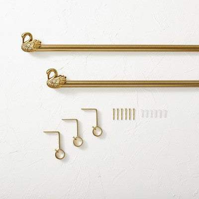  66"-120" Swan Curtain Rod Brass - Opalhouse™ Designed With Jungalow™