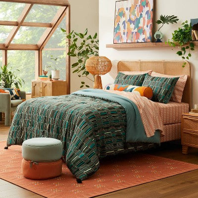  Jungalow Sun In The Water Comforter & Sham Set Teal - Opalhouse™ Designed With Jungalow™