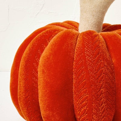  Pumpkin Shaped Velvet Accent Pillow Orange - Opalhouse™ Designed With Jungalow™