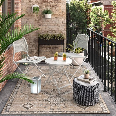  5'x7' Sunset Moroccan Tapestry Rectangular Woven Outdoor Area Rug Light Brown - Opalhouse™