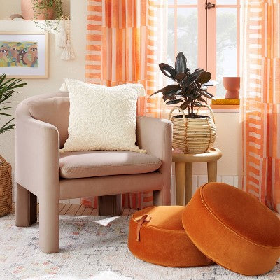  Olivia Round Pouf Rust - Opalhouse™ Designed With Jungalow™