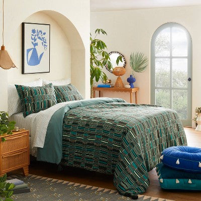  Jungalow Sun In The Water Duvet Cover & Sham Set Teal - Opalhouse™ Designed With Jungalow™