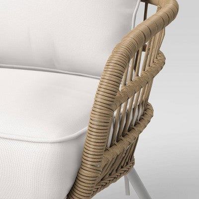  Southport Outdoor Patio Chair With Metal Legs, Club Chair Natural/White - Opalhouse™