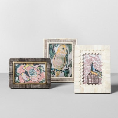  5" X 7" Scratched Bone Photo Frame Light Brown - Opalhouse™