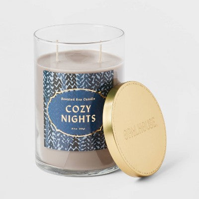  21oz Core Lidded Glass Jar 2-Wick Candle Cozy Nights - Opalhouse™
