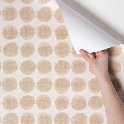  Textile Dot Peel & Stick Wallpaper Beige - Opalhouse™: Removable, Self-Adhesive, Stain-Resistant, Washable, 27.5 Sq Ft Coverage