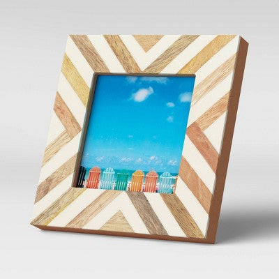  4" X 4" Resin And Wood Photo Frame - Opalhouse™