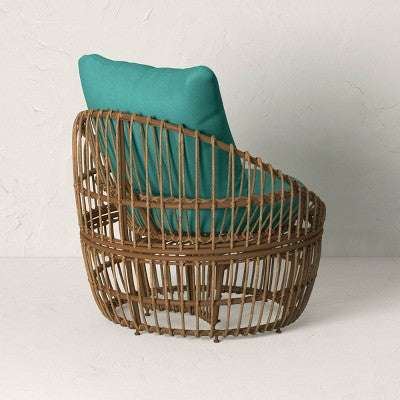  Topanga Club Chair With Ottoman - Blue/Brown - Opalhouse™ Designed With Jungalow™