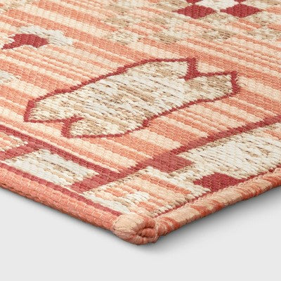  5'x7' Tapestry Rectangular Woven Outdoor Area Rug Red/Pink - Opalhouse™