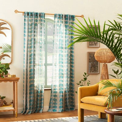  Flower Faux Wood Curtain Rod Natural Wood - Opalhouse™ Designed With Jungalow™
