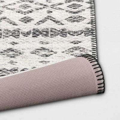  Diamond Printed Accent Aztec Rug Black - Opalhouse™
