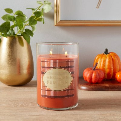  21.5oz Lidded Glass Jar 2-Wick Heritage Pumpkin Candle - Opalhouse™