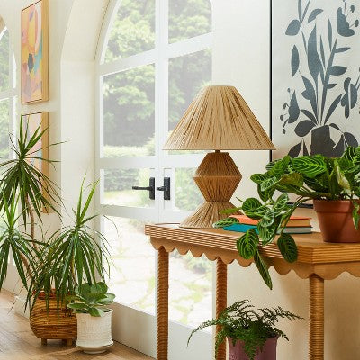  Faux Raffia Table Lamp Brown (Includes LED Light Bulb) - Opalhouse™ Designed With Jungalow™