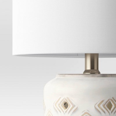  Diamond Cutout Table Lamp With Lit Base - Opalhouse™