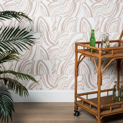  Agate Stone Peel & Stick Wallpaper Cream - Opalhouse™: Removable, Self-Adhesive, Geometric Swirl, 27.5 Sq Ft Coverage