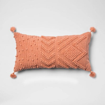  Oversize Embroidered Textured Lumbar Throw Pillow - Opalhouse™