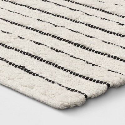  Striped Bath Rug White/Black - Opalhouse™