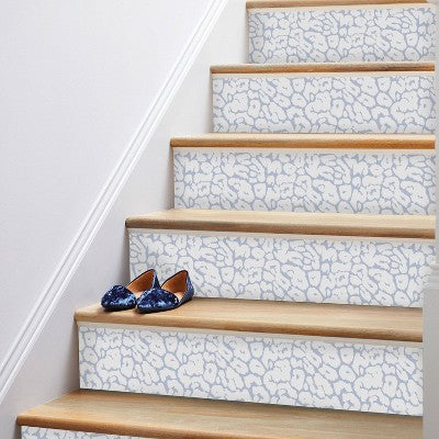  Animal Print Peel & Stick Wallpaper White/Light Blue - Opalhouse™: Removable, Bohemian Leopard Spot, Vinyl, 27.5 Sq Ft