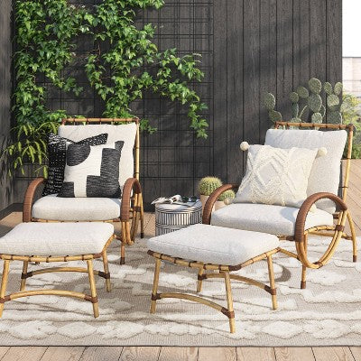  2pc Sculptured Statement Patio Chair & Ottoman - Opalhouse™